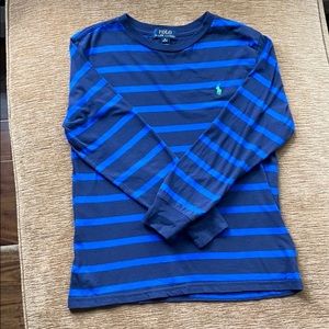 Boys Polo strip long sleeve shirt